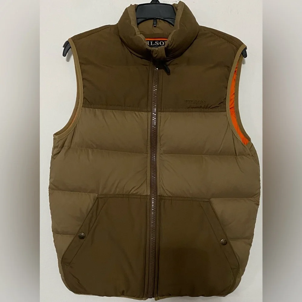 C. C. Filson Men's Goose Down Brown Vest - Picture 4 of 9